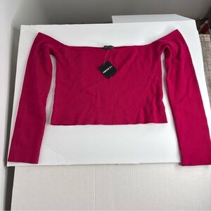 forever 21 Knit sweater off Shoulder plus Size 2X Hot Pink NWT